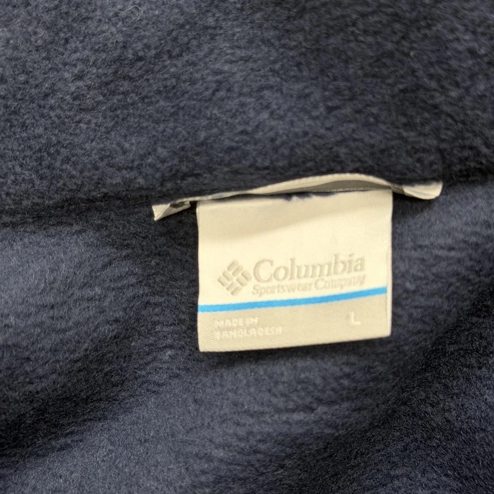 Columbia Jacket Mens Large Blue Fleece Windbreaker Lined‎ Warm Full Zip Pockets